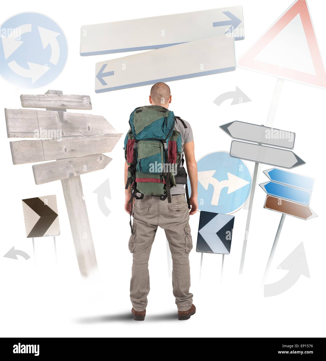 Viaggiatore perso Foto Stock