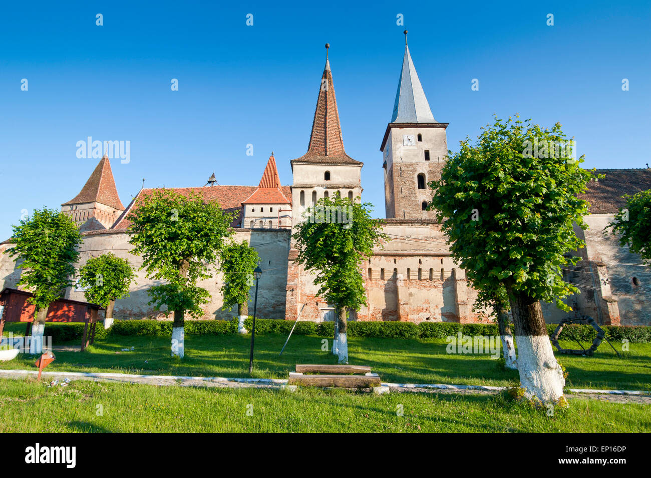 Centro storico, Medias, Romania Foto Stock