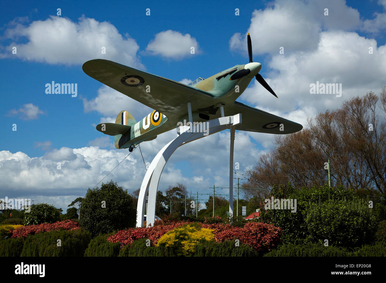 Hawker Hurricane fighter replica a MOTAT (Museo dei Trasporti e della tecnologia), Auckland, Isola del nord, Nuova Zelanda Foto Stock