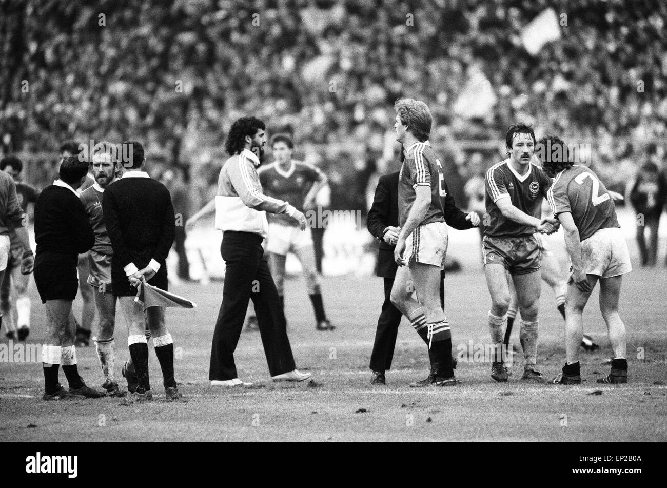 Brighton & Hove Albion V Manchester United FA Cup finale allo stadio di Wembley, sabato 21 maggio 1983. Punteggio finale: Brighton & Hove Albion 2-2 Manchester United AET Foto Stock