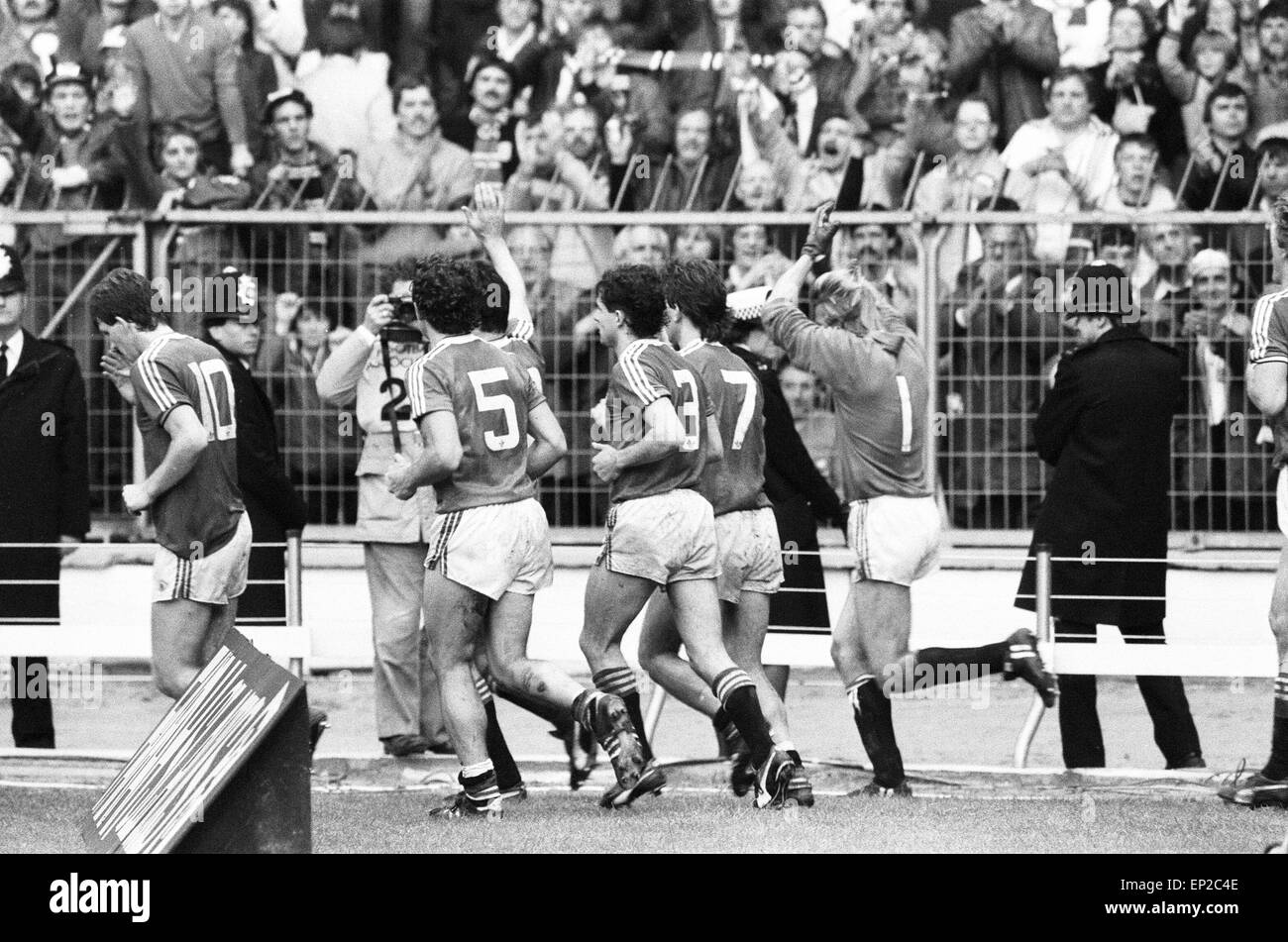 Brighton & Hove Albion V Manchester United FA Cup finale allo stadio di Wembley, sabato 21 maggio 1983. Punteggio finale: Brighton & Hove Albion 2-2 Manchester United AET Foto Stock
