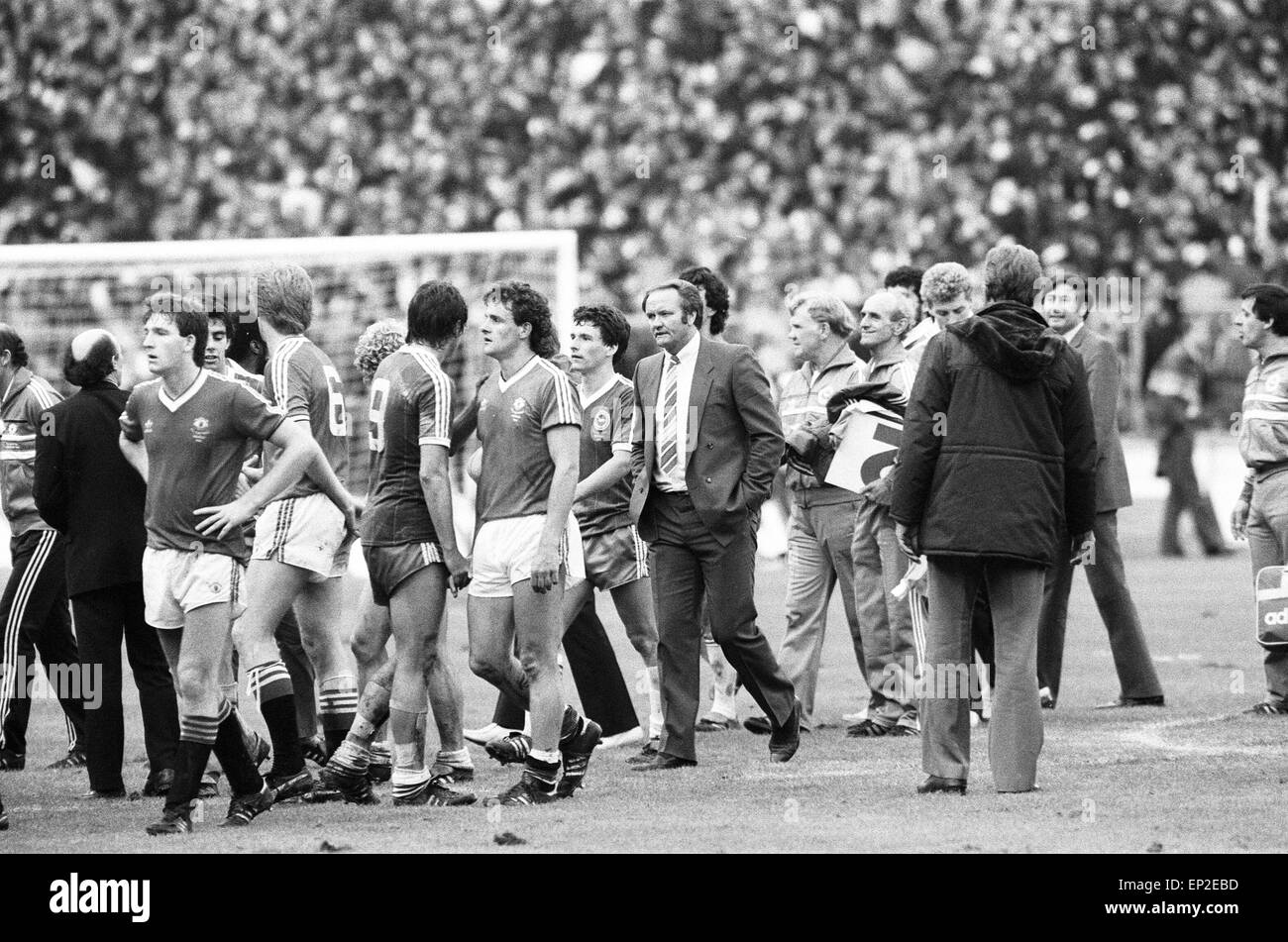Brighton & Hove Albion V Manchester United FA Cup finale allo stadio di Wembley, sabato 21 maggio 1983. Punteggio finale: Brighton & Hove Albion 2-2 Manchester United AET Foto Stock