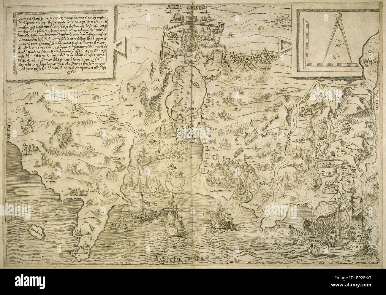 Mappa delle Isole Britanniche. Il XVI secolo. 1543 Foto Stock