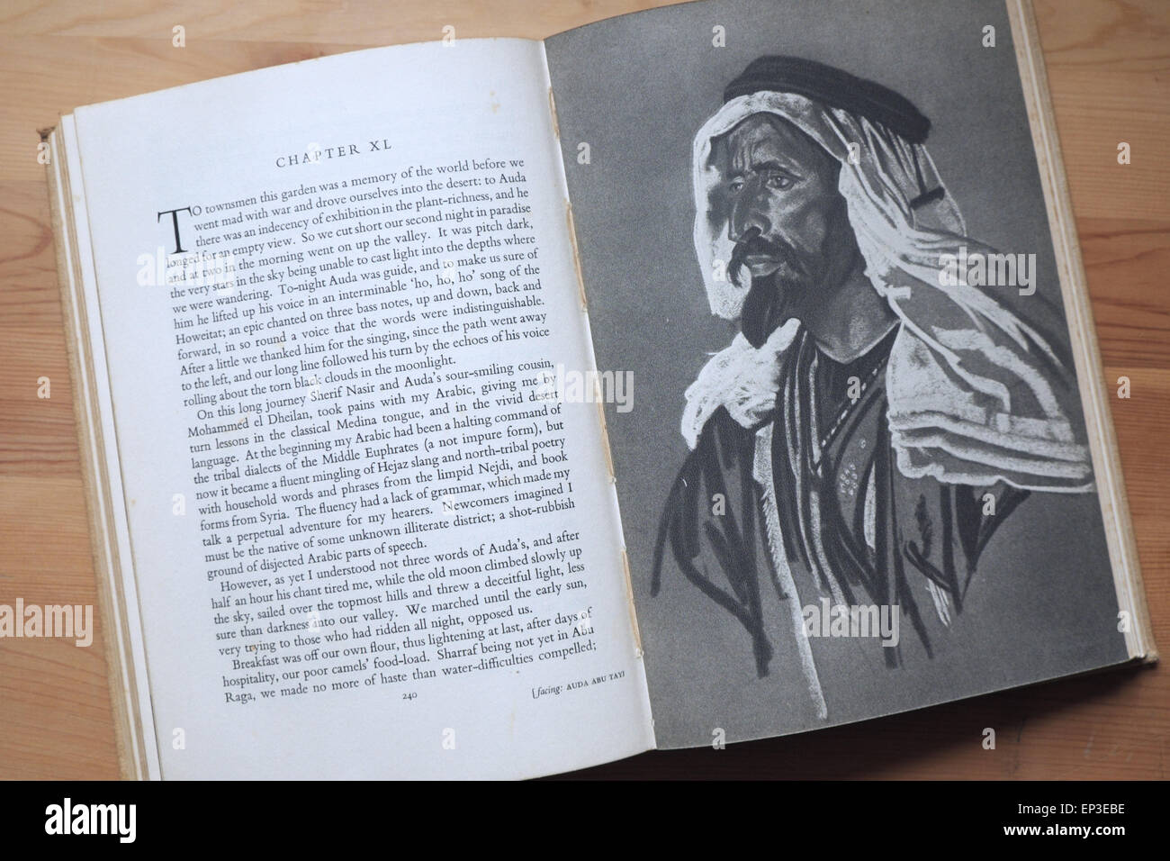 Auda Abu Tayi leader tribale arabo come mostrato nel libro Seven Pillars of Wisdom scritto da T e Lawrence Foto Stock