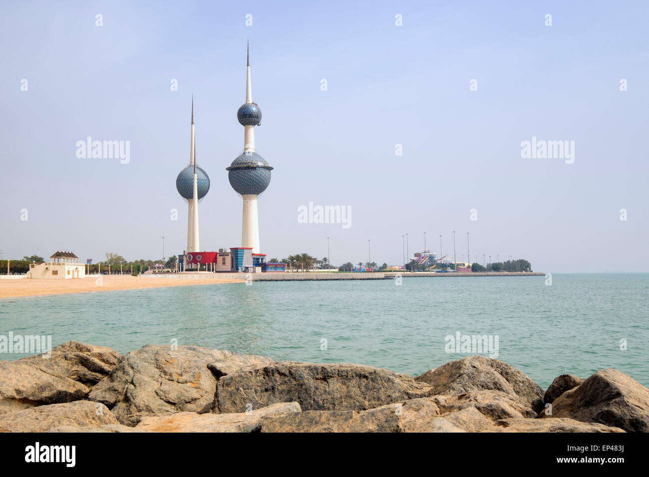 Kuwait Towers in Kuwait City in Kuwait. Foto Stock
