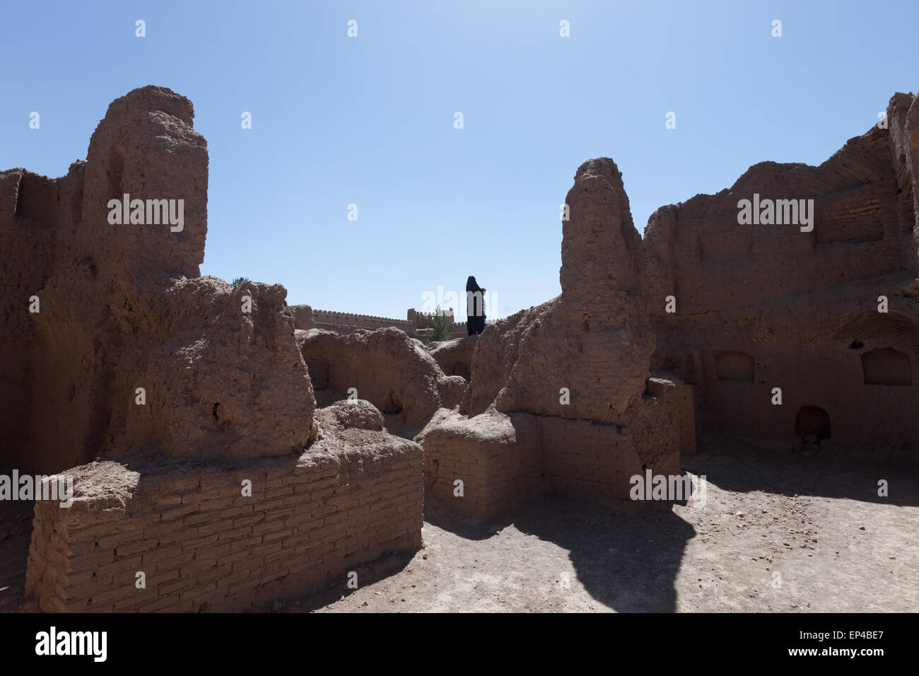 Rovine di Rayen cittadella del medioevo in Iran Foto Stock