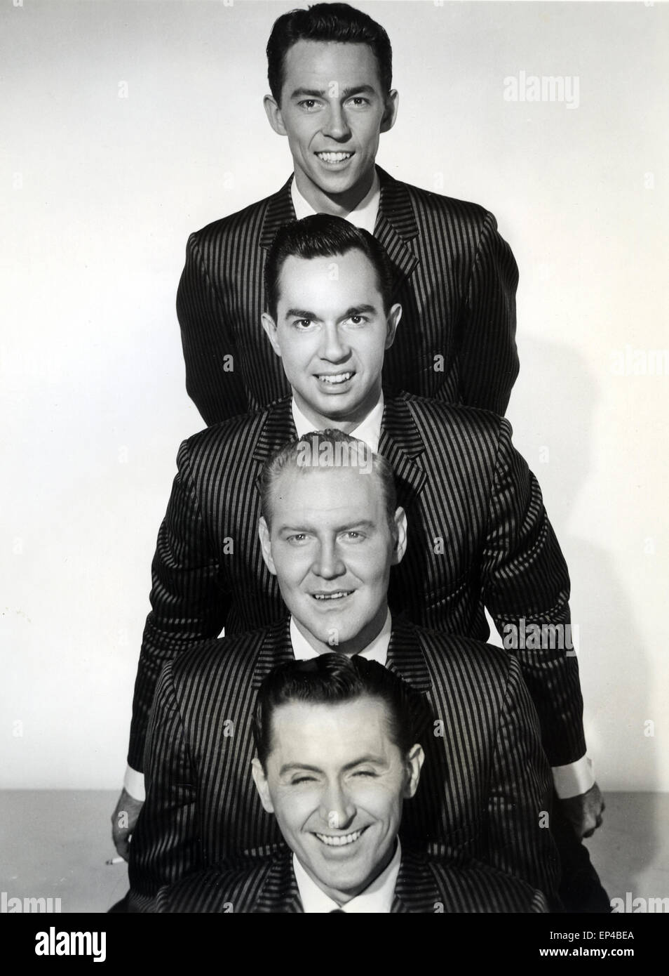 I quattro matricole noi quartetto vocale in una lineup di circa 1955 Foto Stock