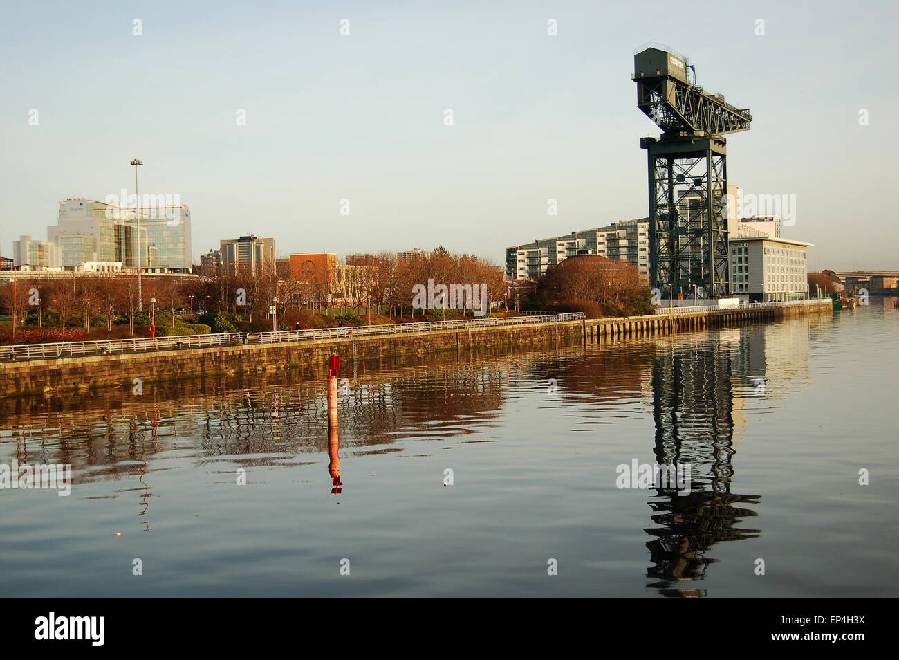 Una vista del fiume Clyde a Glasgow, Scozia Foto Stock