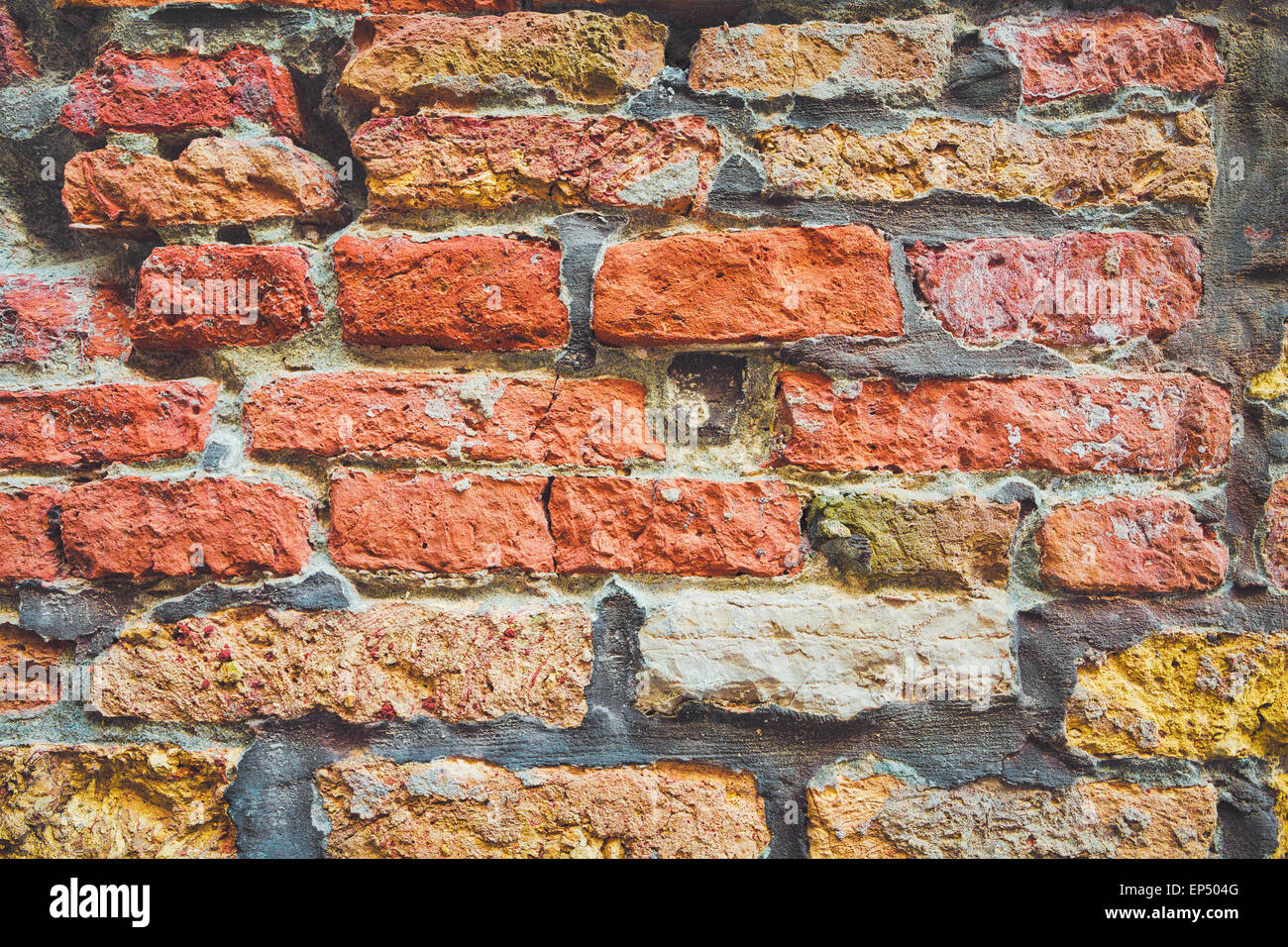 Il vecchio muro di mattoni di sfondo Foto Stock