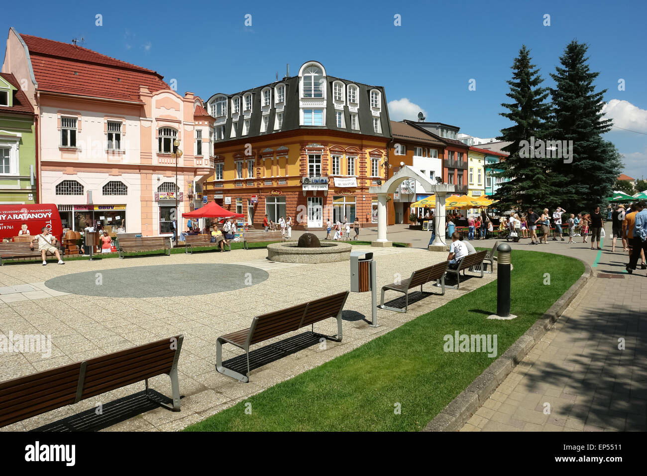 Giorni di estate in città di Poprad Slovacchia. Foto Stock