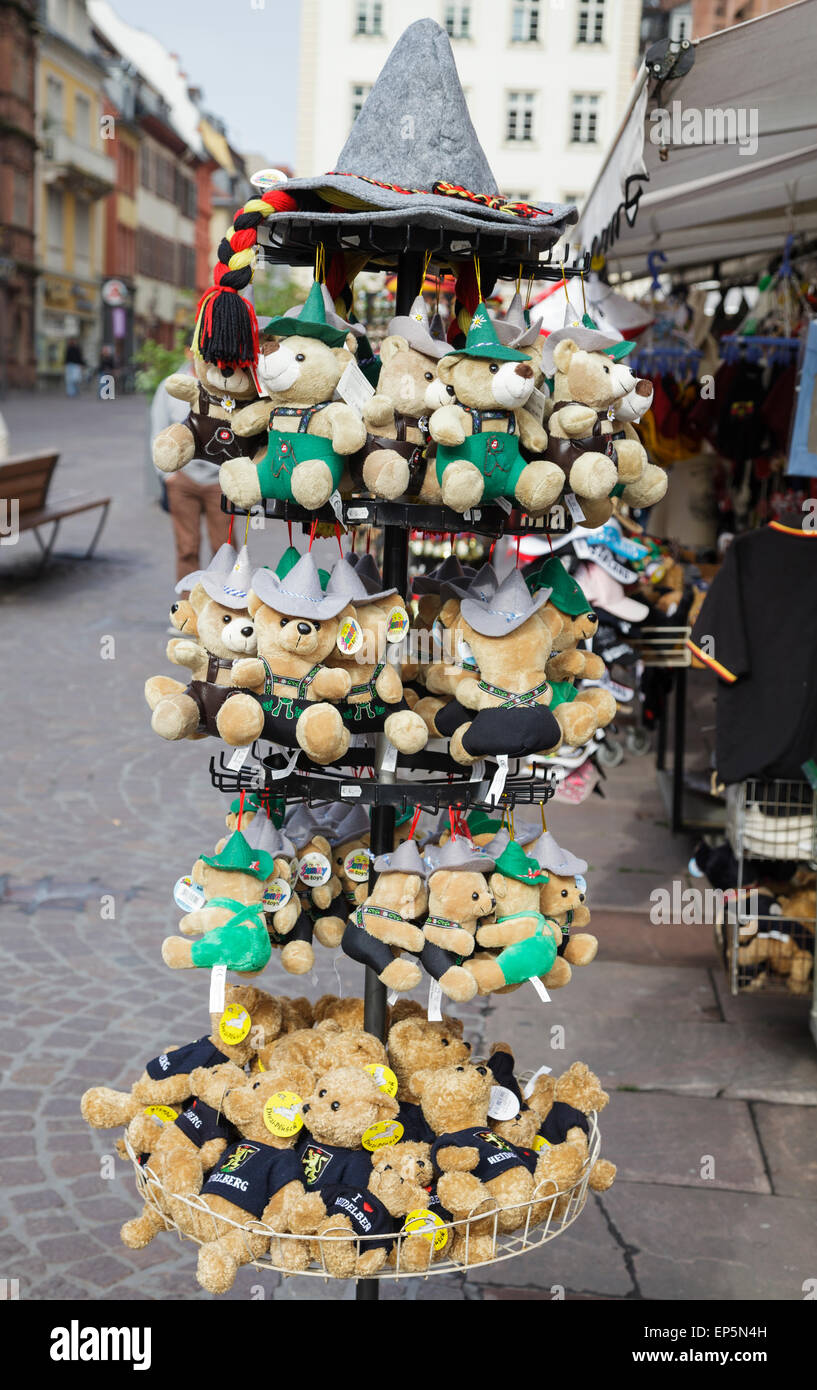 Souvenir orsetti, Heidelberg, Baden-Württemberg, Germania Foto Stock