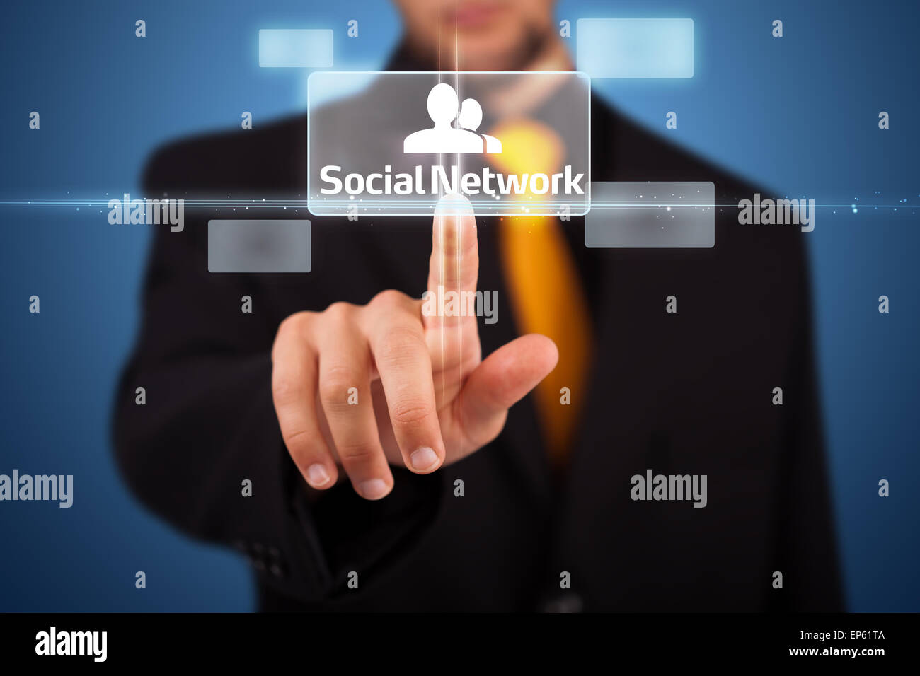 Imprenditore moderno di pressatura di tipo sociale di icone Foto Stock