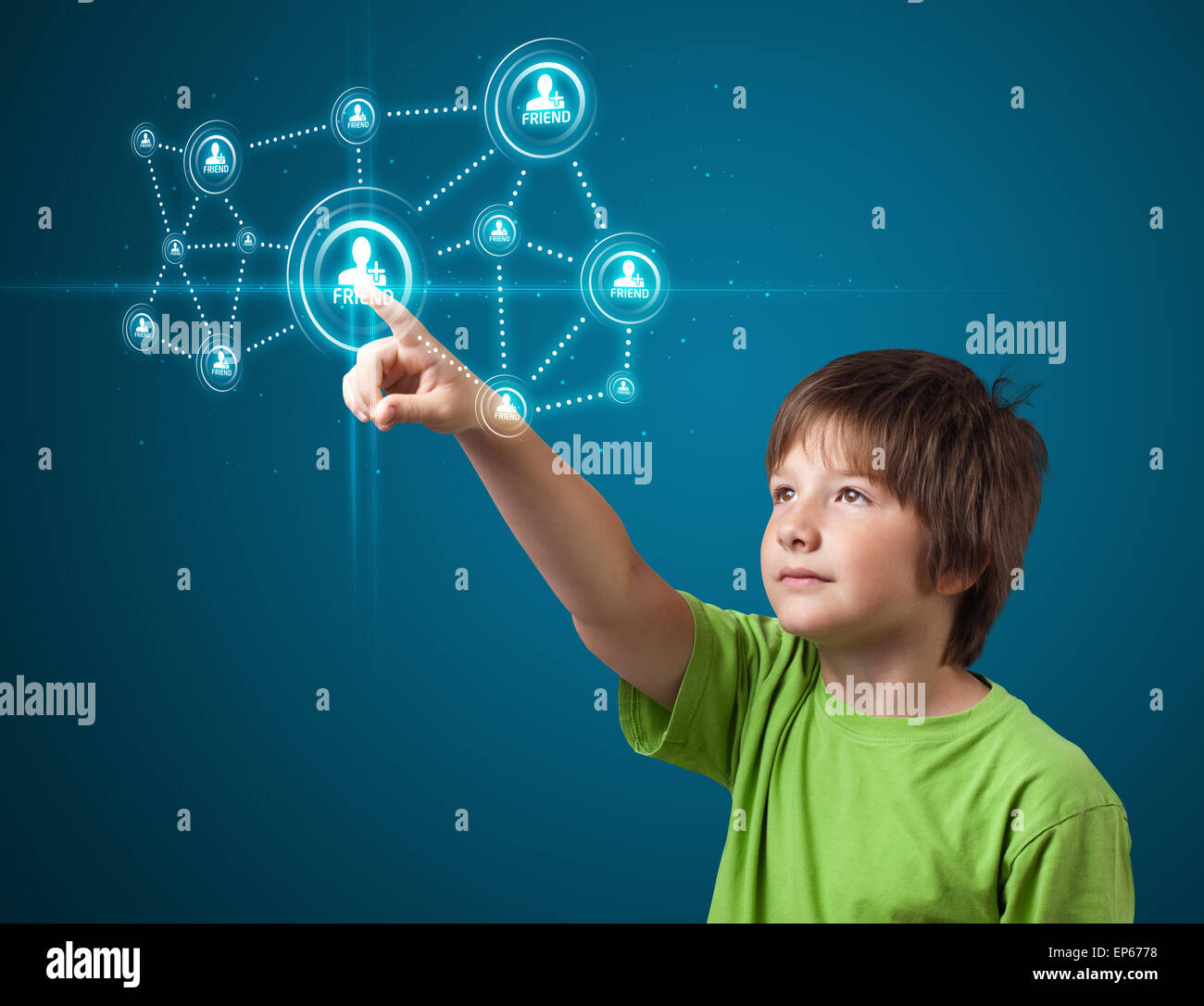 Imprenditore moderno di pressatura di tipo sociale di icone Foto Stock