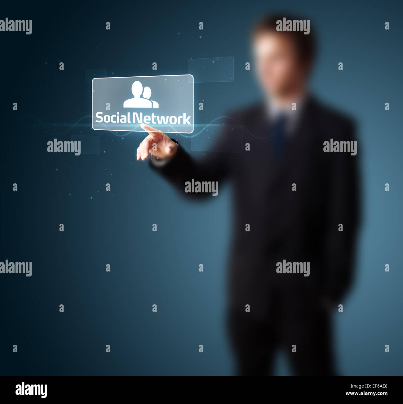 Imprenditore moderno di pressatura di tipo sociale di icone Foto Stock