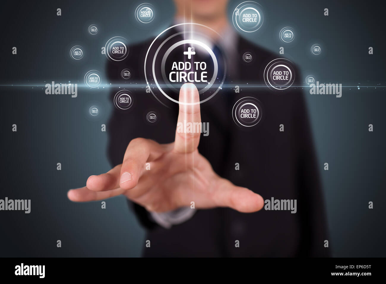 Imprenditore moderno di pressatura di tipo sociale di icone Foto Stock