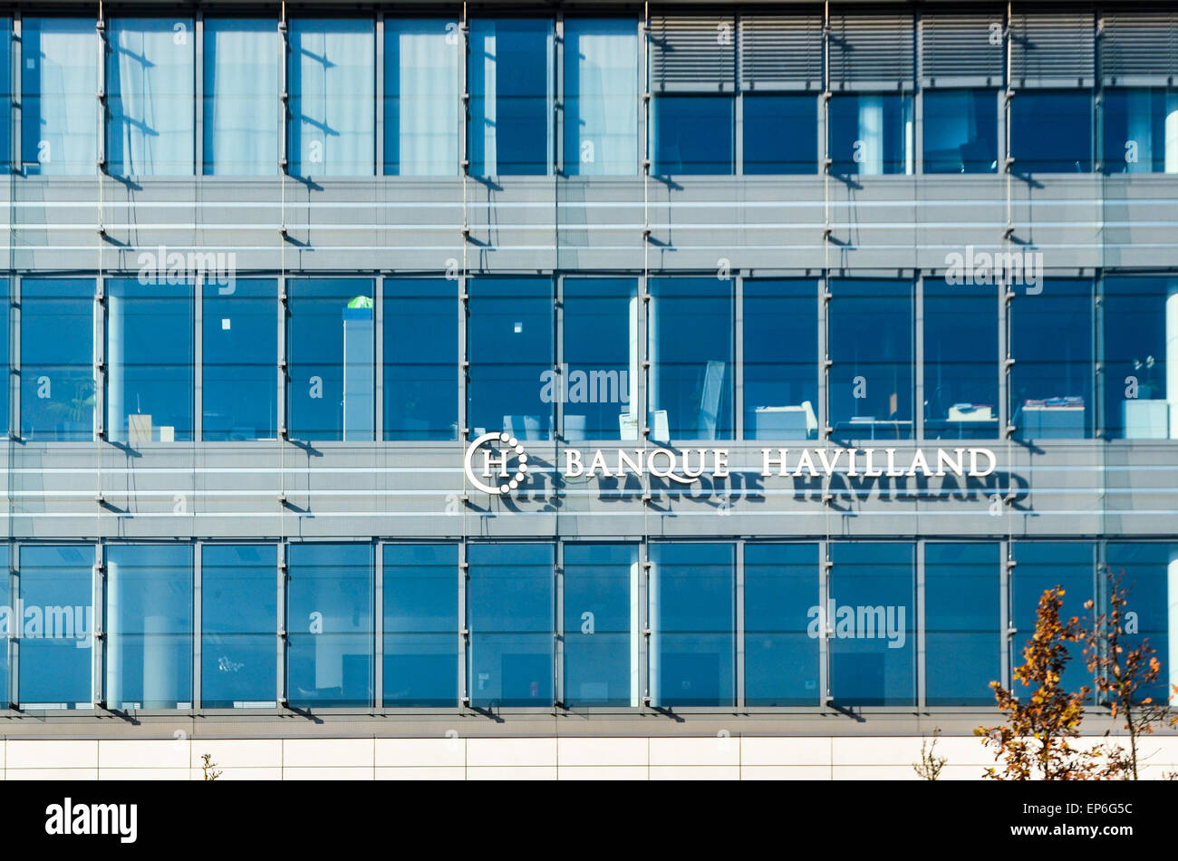 La sede centrale della banca privata Havilland in Kirchberg, il quartiere finanziario di Lussemburgo Foto Stock