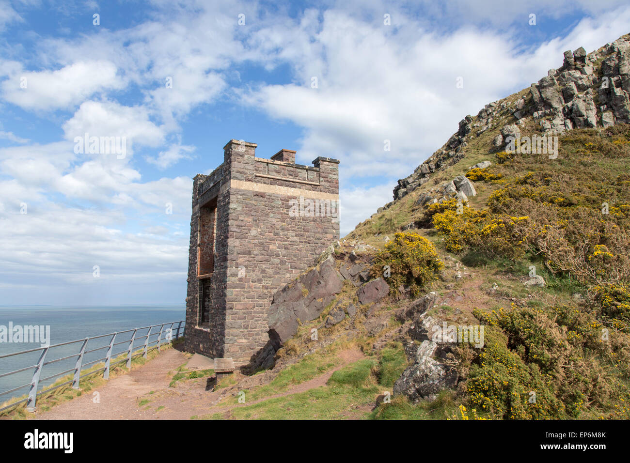 La Guardia Costiera lookout a Hurlstone Punto vicino Bossington, Parco Nazionale di Exmoor, Somerset, Inghilterra, Regno Unito Foto Stock