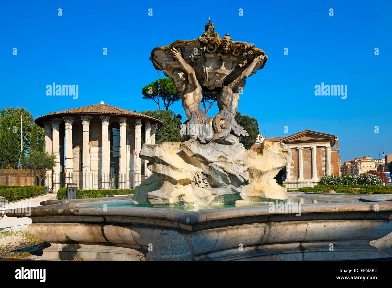 Fontana Tempio Ercole Vincitore Roma Italia Europa UE Foto Stock
