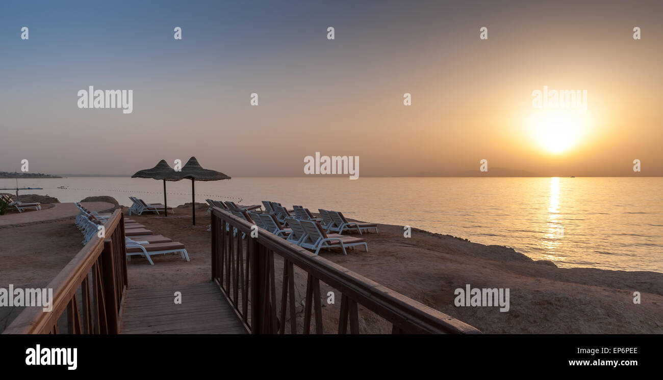 Tramonto sul mare in Egitto Foto Stock