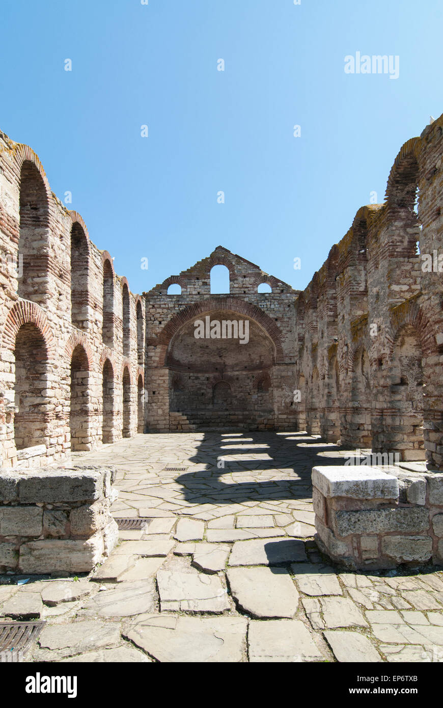 Le rovine della chiesa di Santa Sofia a Nessebar, Bulgaria Foto Stock