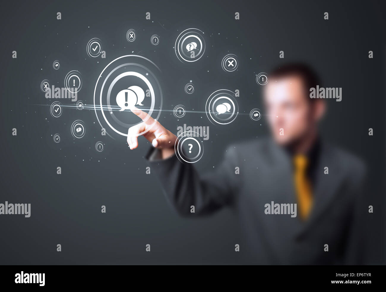 Imprenditore moderno di pressatura di tipo sociale di icone Foto Stock