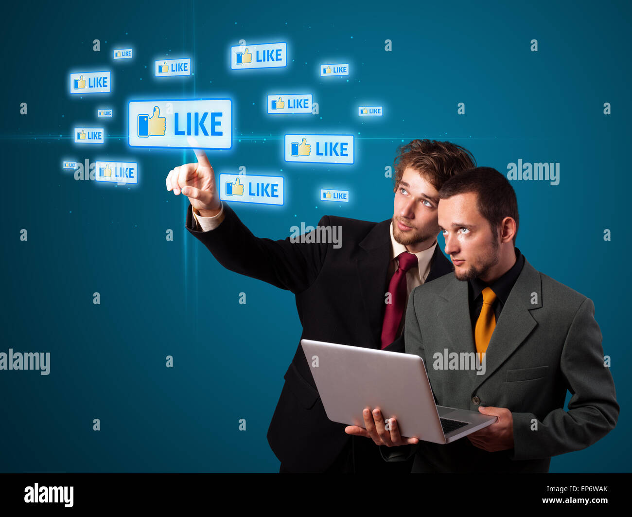 Imprenditore moderno di pressatura di tipo sociale di icone Foto Stock