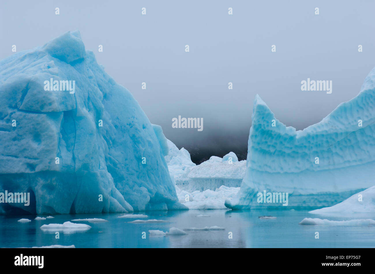 Il blu iceberg del fiordo narsusuaq in Groenlandia Foto Stock