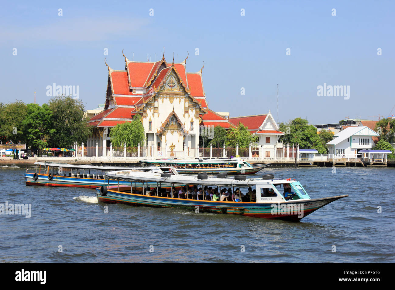 Taxi acqueo, sul Fiume Chao Phraya, Bangkok, Thailandia Foto Stock