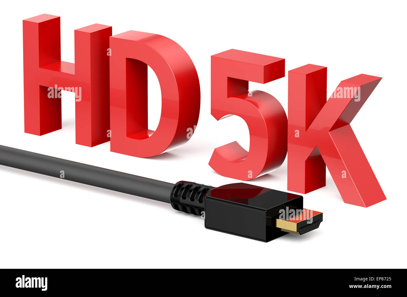 HD 5K concetto isolato su sfondo bianco Foto Stock