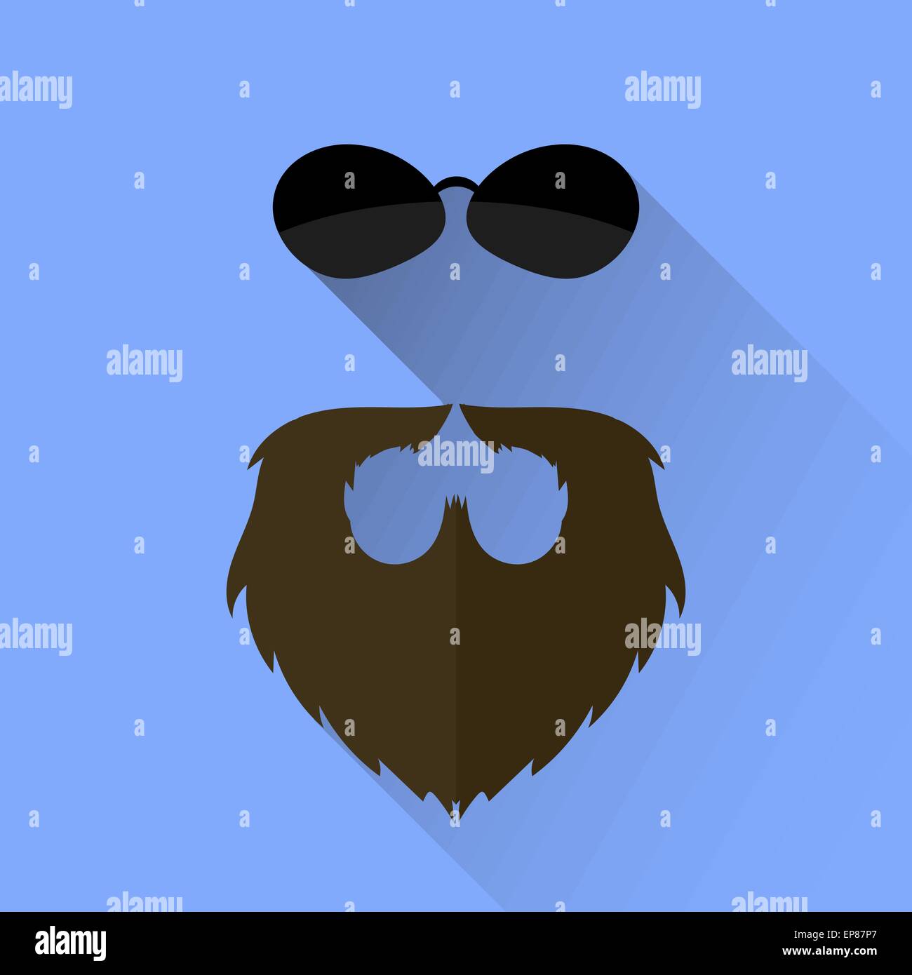 Barba e icona di occhiali da sole Illustrazione Vettoriale