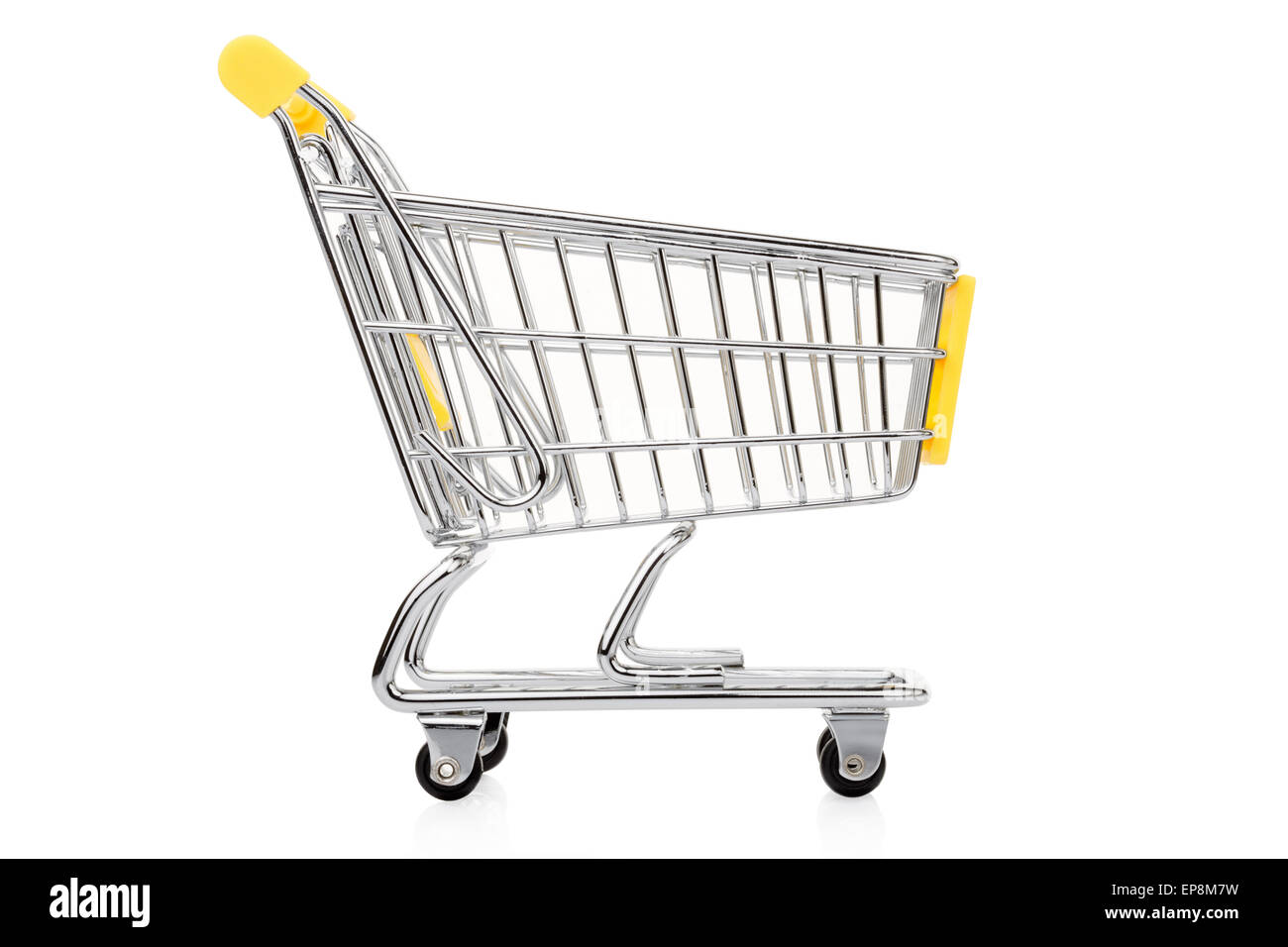 Gialla Carrello su bianco Foto Stock
