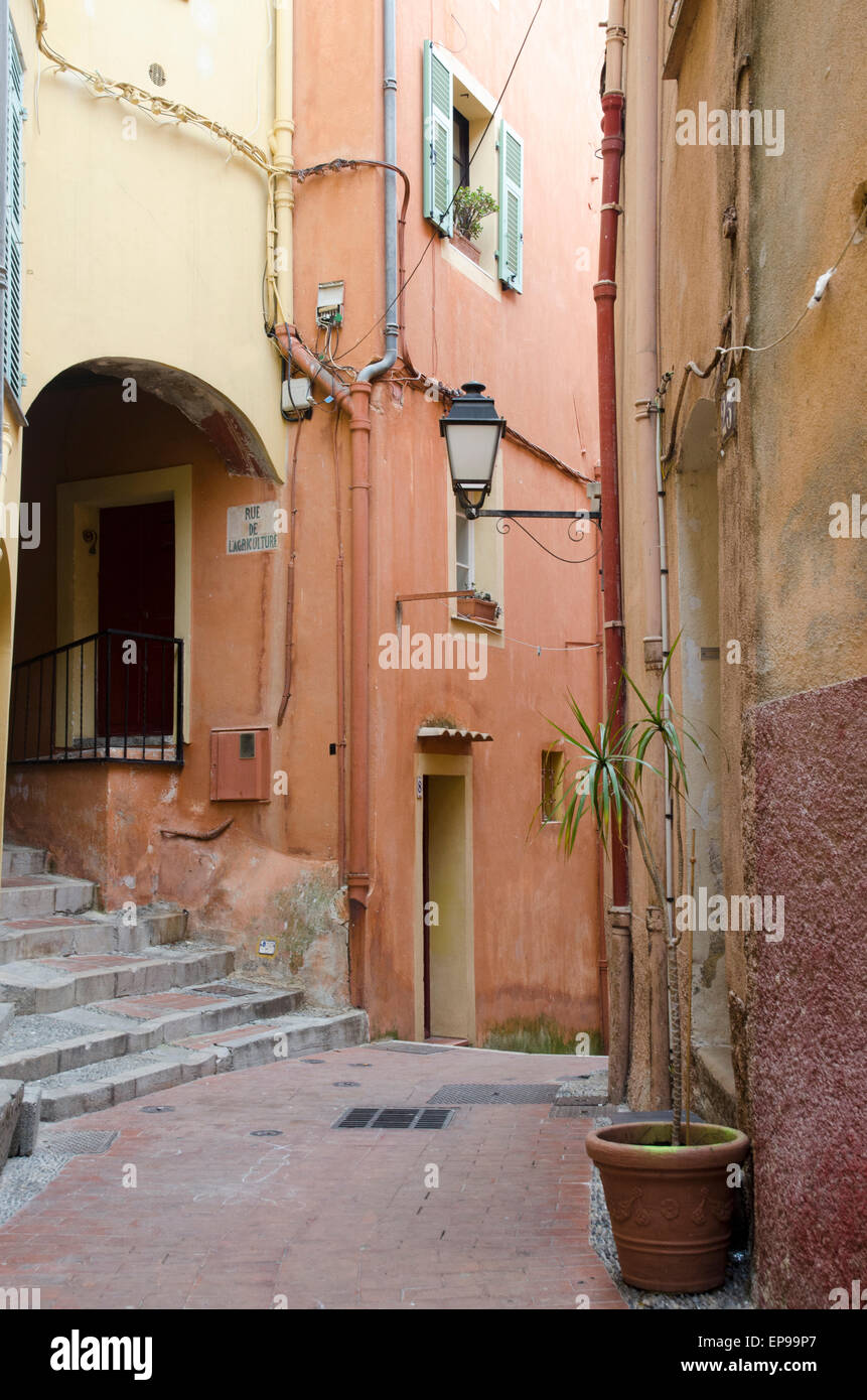 Menton città vecchia, Cote d'Azur, in Francia Foto Stock