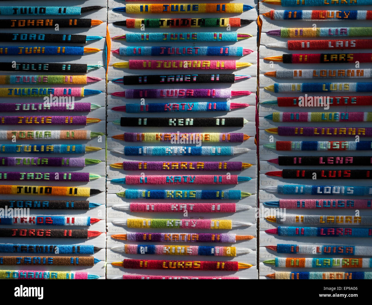 Nome del polso Tags, Funchal, Madeira, Portogallo Foto Stock