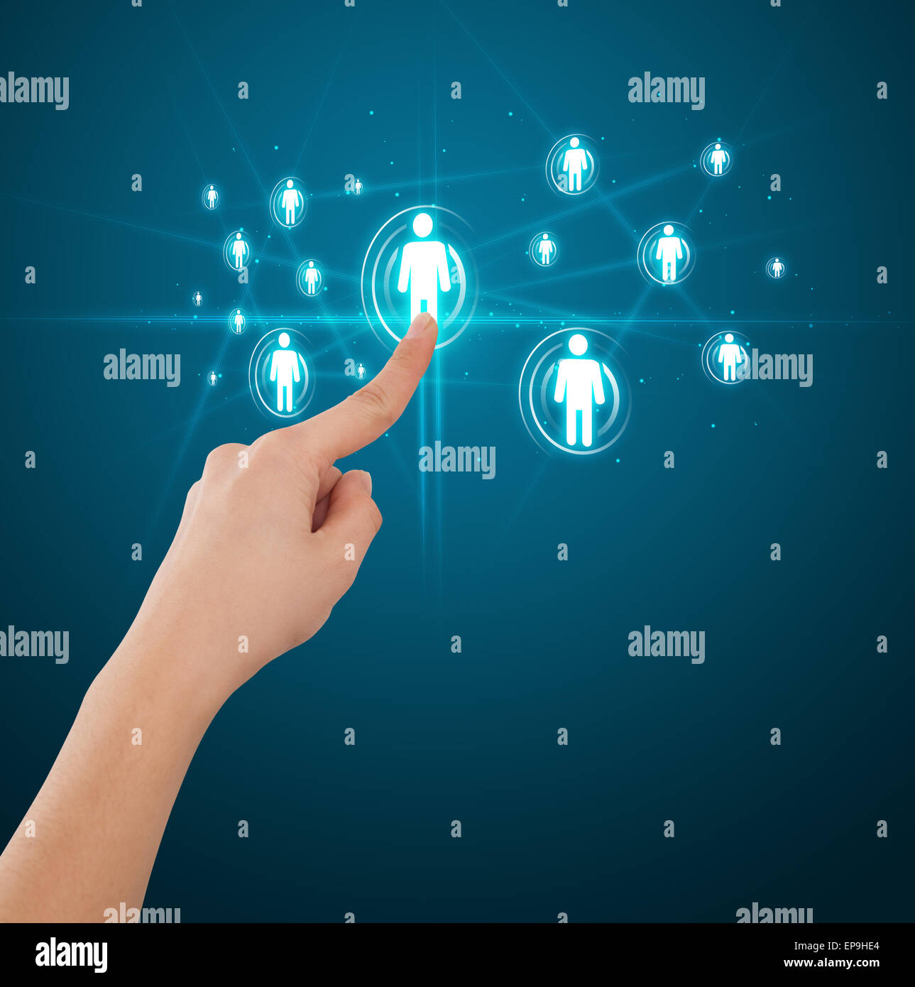 Imprenditore moderno di pressatura di tipo sociale di icone Foto Stock