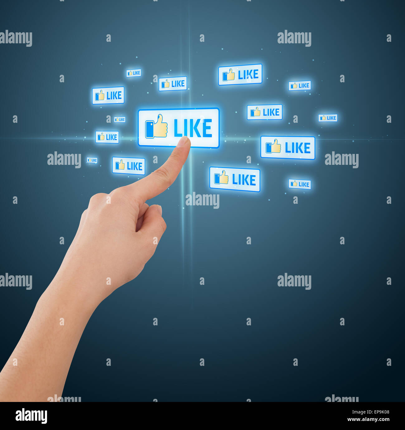 Imprenditore moderno di pressatura di tipo sociale di icone Foto Stock