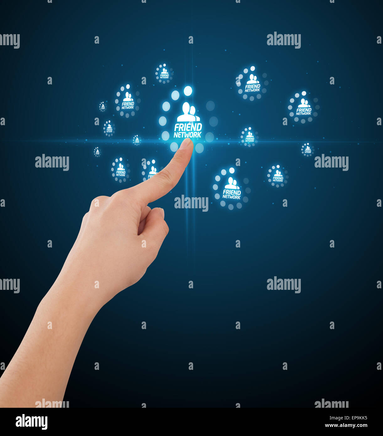 Imprenditore moderno di pressatura di tipo sociale di icone Foto Stock