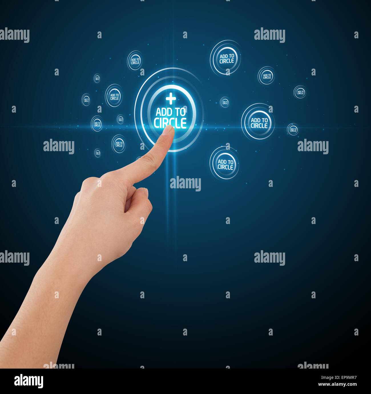 Imprenditore moderno di pressatura di tipo sociale di icone Foto Stock