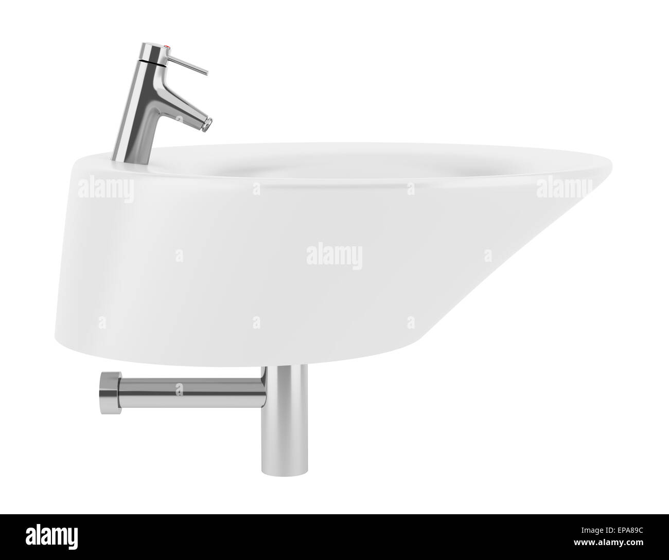 Bagno in ceramica lavandino isolati su sfondo bianco Foto Stock