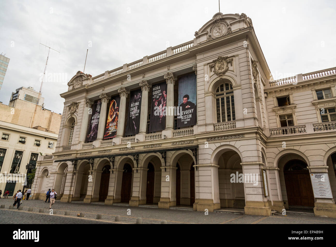 La facciata esterna, Teatro Comunale, Santiago del Cile Foto Stock
