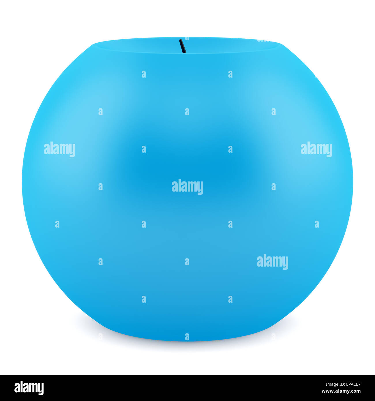 Una candela blu isolato su sfondo bianco Foto Stock