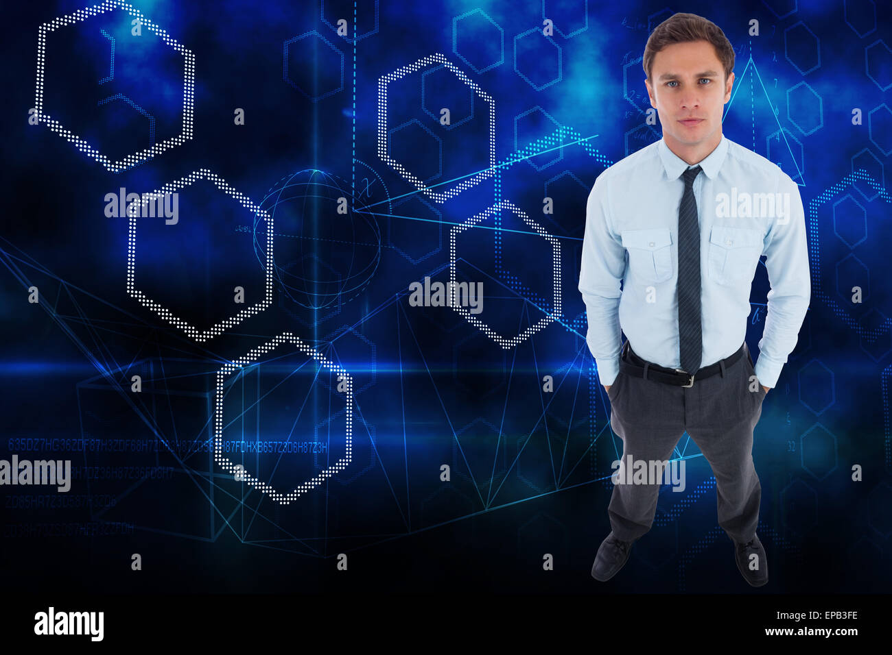 Immagine composita di imprenditore bello Foto Stock