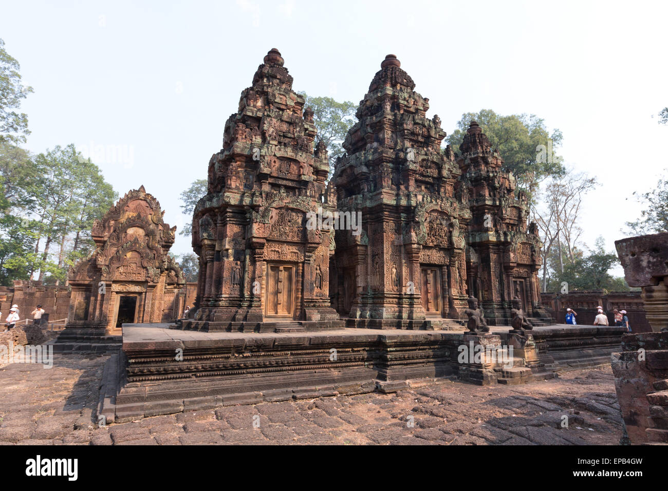 Angkor Wat Cambogia. Tempio Bayon in Angkor Thom luogo storico Foto Stock
