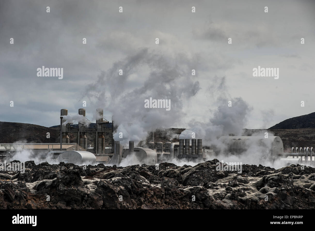 Impianto di energia geotermica in Islanda Foto Stock