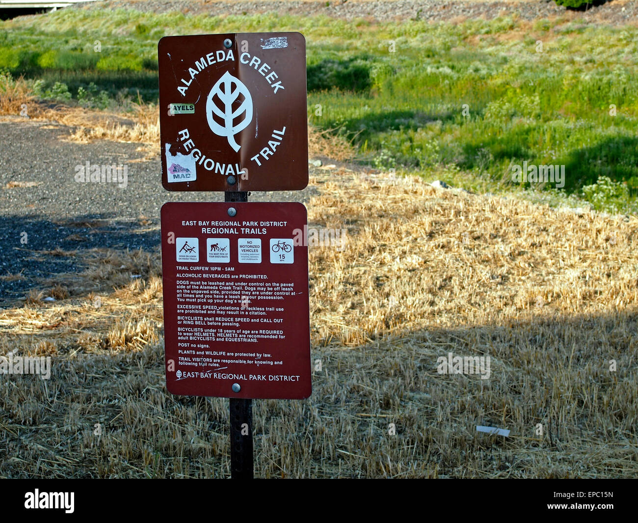 Alameda Creek Trail regionale segno, Union City, CA USA Foto Stock