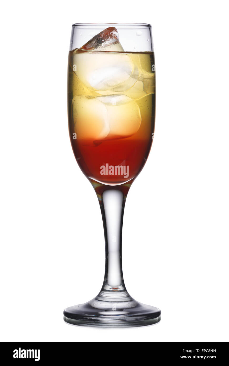 Cocktail alcolico in vetro di champagne Foto Stock