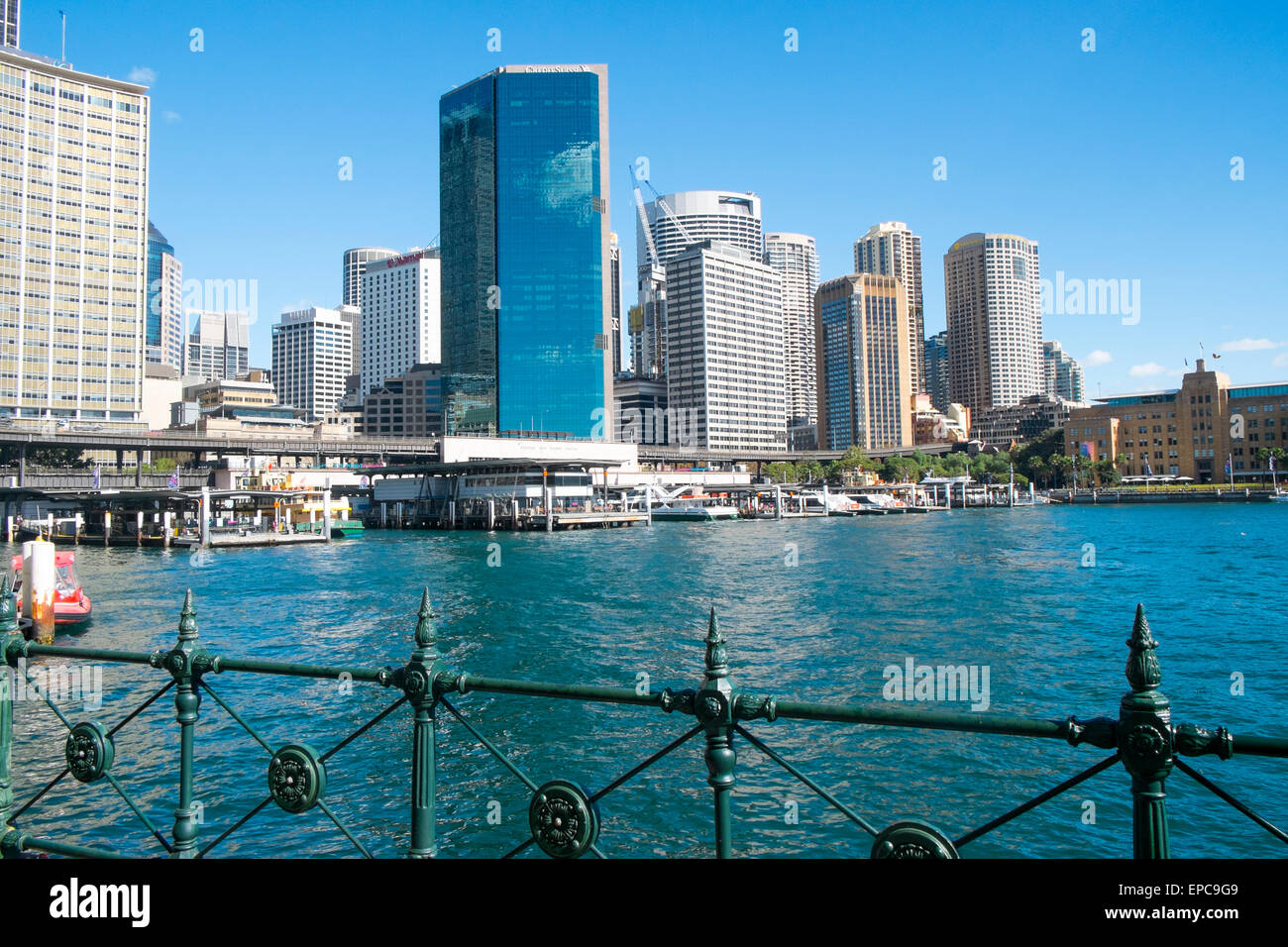 Sydney Circular Quay e il quartiere centrale degli affari, Nuovo Galles del Sud, Australia Foto Stock