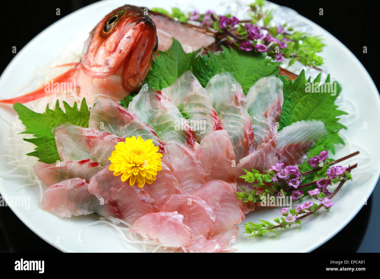 Sashimi giapponese di pesce Foto Stock