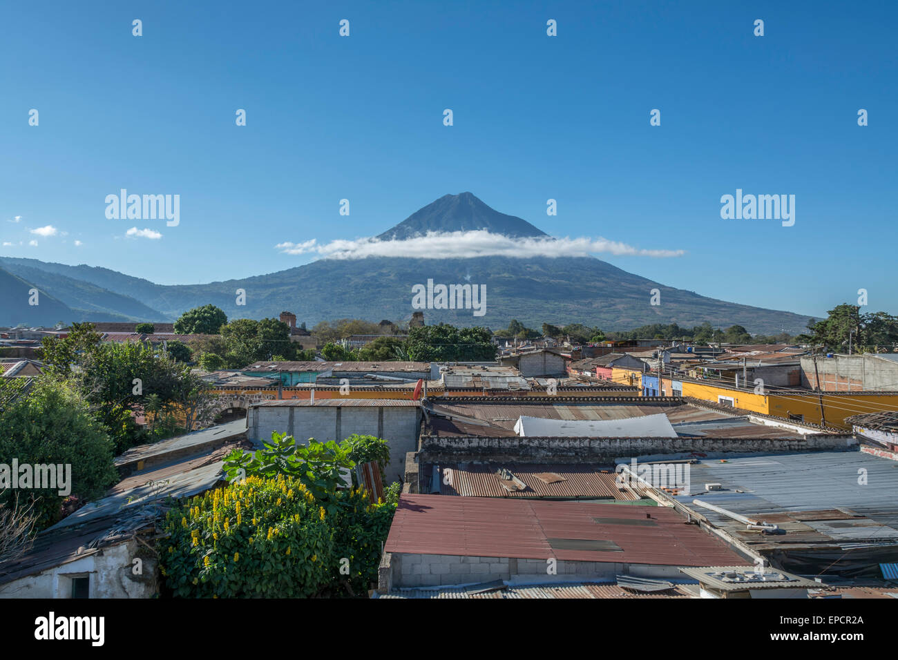 Vista del Volcan de Agua da Antigua Guatemala Foto Stock