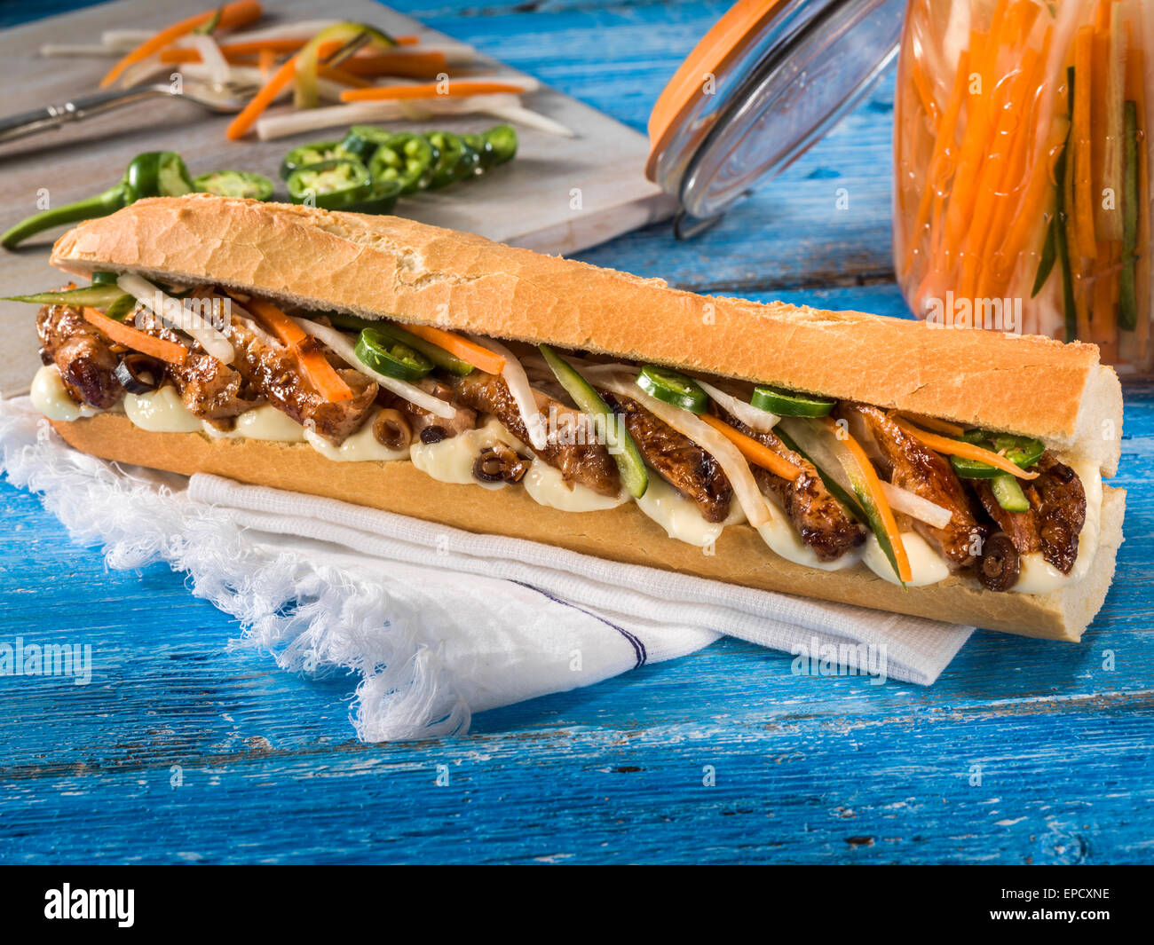 Banh mi sandwich di pollo Foto Stock