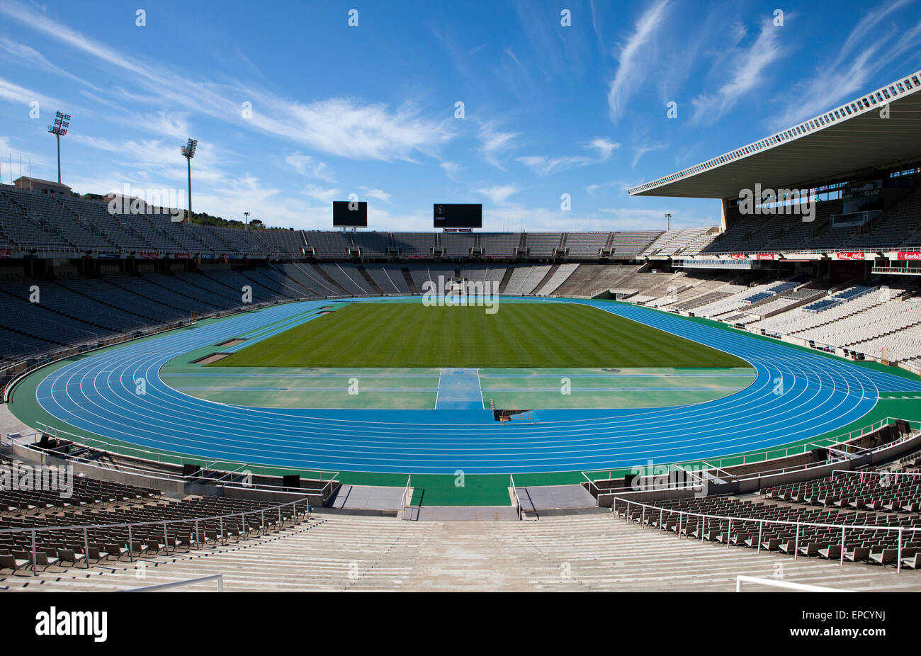 Estadi Olimpic Lluis Companys (Barcellona Stadio Olimpico) Barcelona, Spagna. Foto Stock